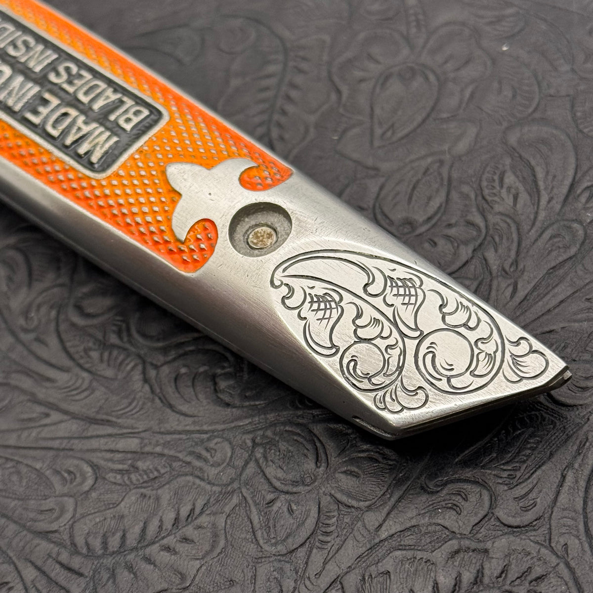 Hand Engraved Bonney (fixed blade) Utility Knife