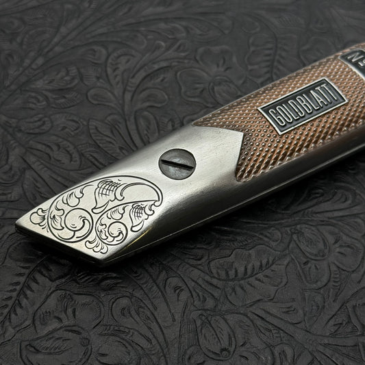 Hand Engraved GOLDBLATT (fixed blade) Utility Knife