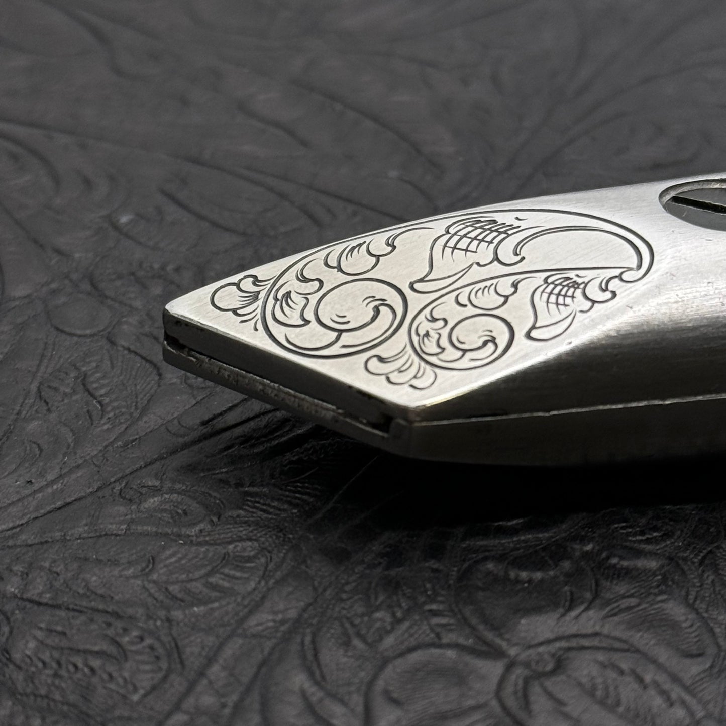 Hand Engraved GOLDBLATT (fixed blade) Utility Knife