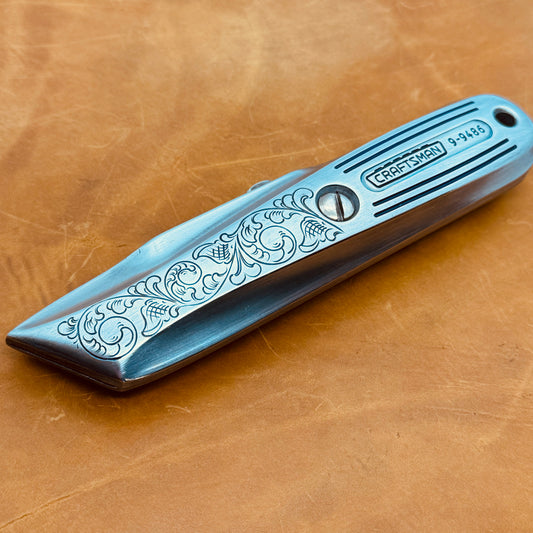 Hand Engraved Craftsman (retractable) Utility Knife