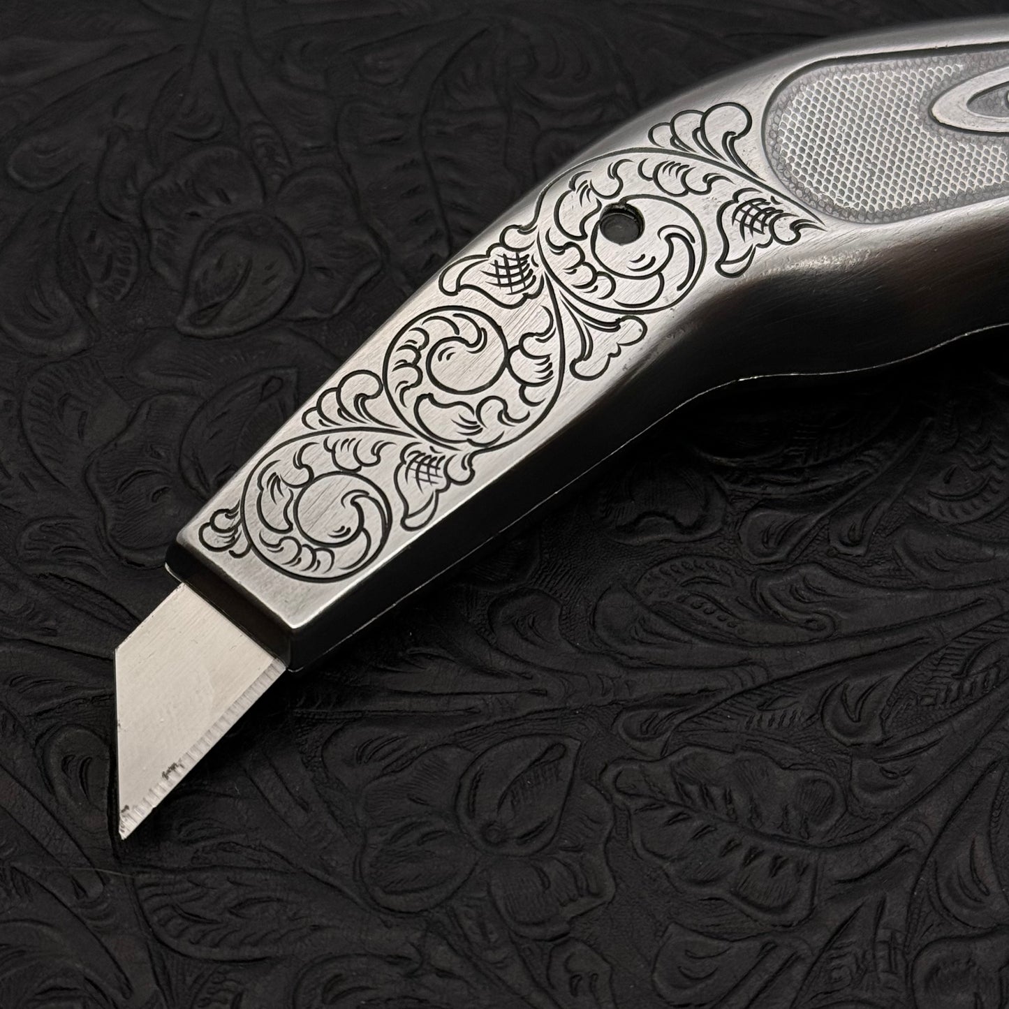Hand Engraved Airway (fixed blade) Utility Knife