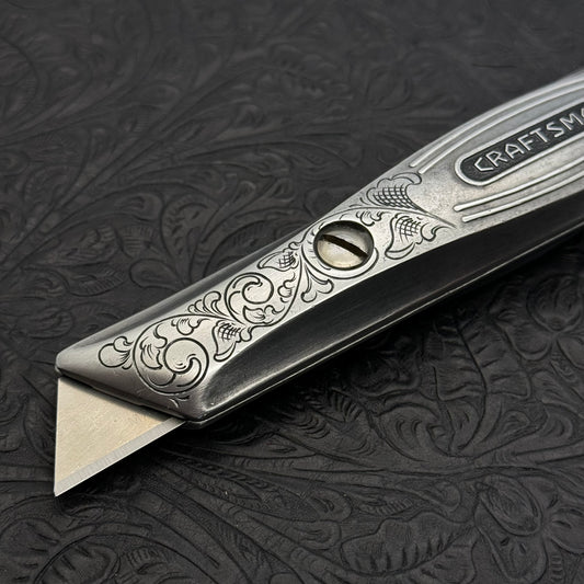 Hand Engraved Craftsman (fixed blade) Utility Knife