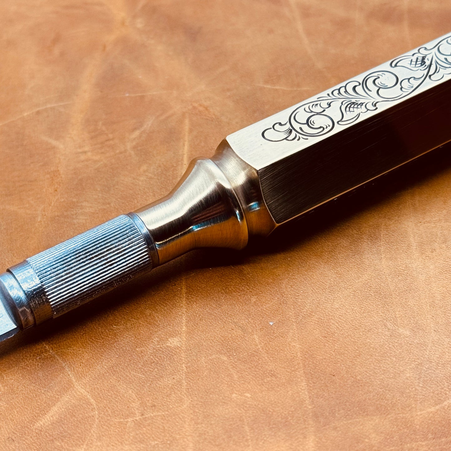 Hand Engraved Brass Hobby Knife