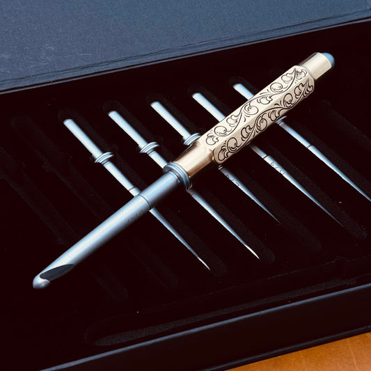 Hand Engraved Crochet Needle Kit