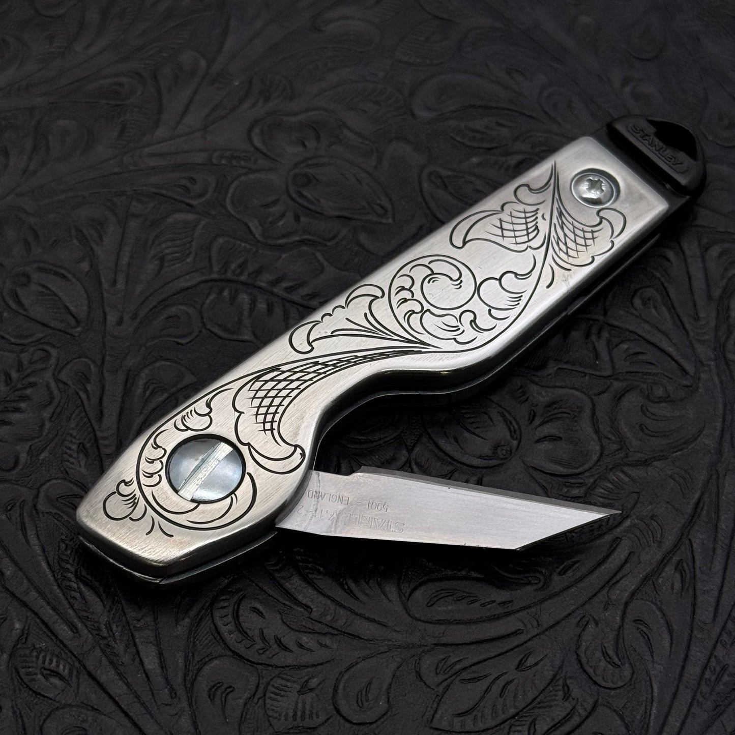 Hand Engraved Stanley 10-598 (folding blade) Utility Knife