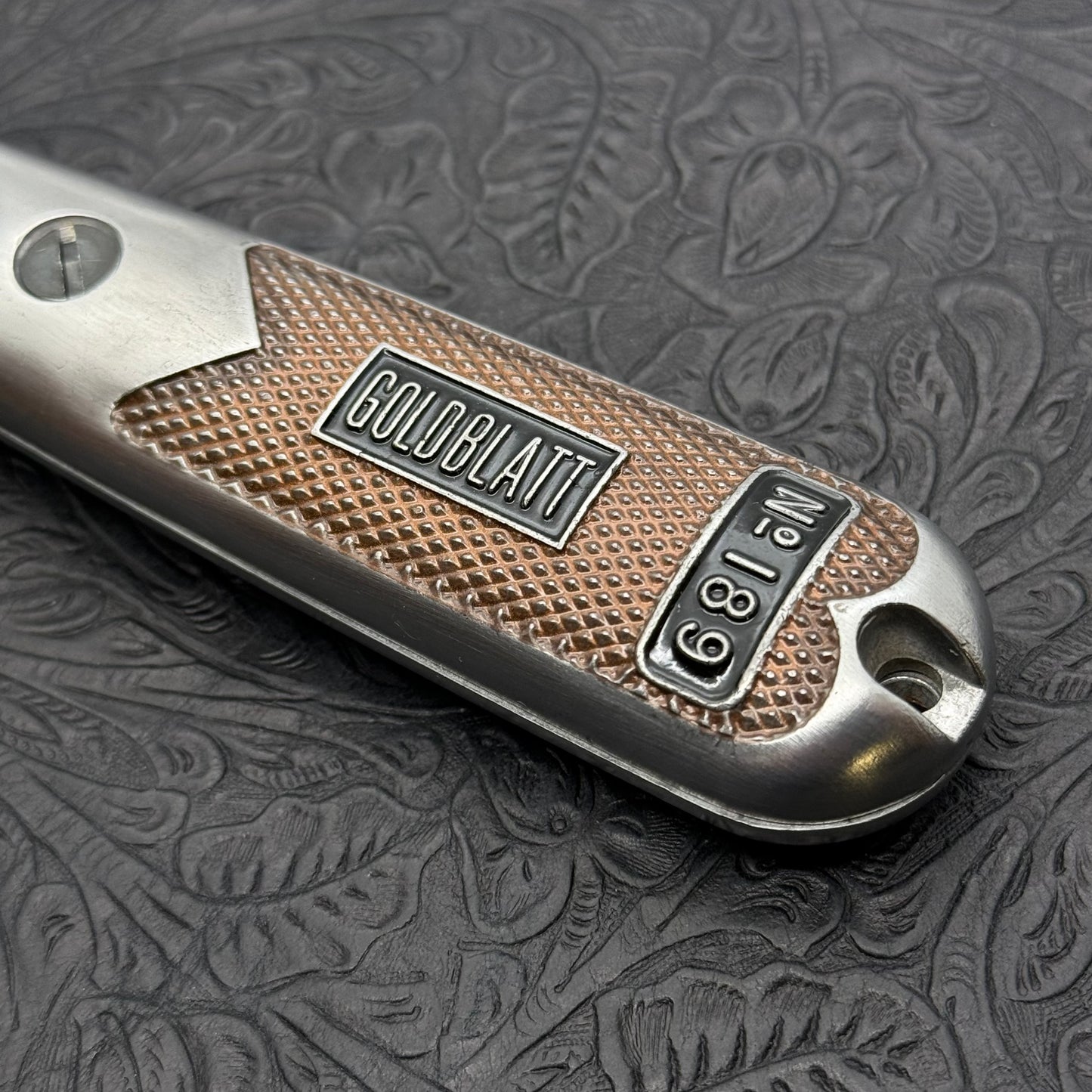 Hand Engraved GOLDBLATT (fixed blade) Utility Knife