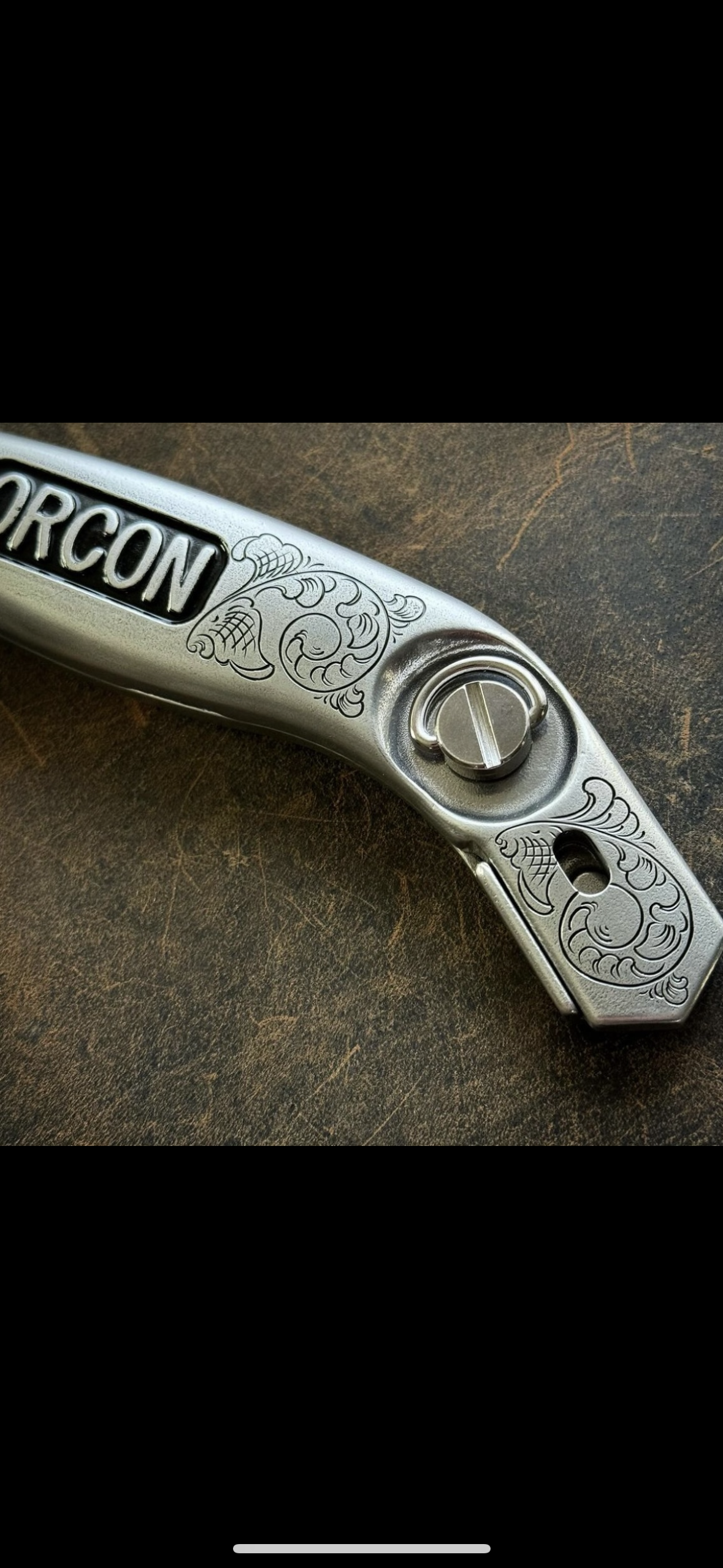 Hand Engraved Orcon Carpet Knife