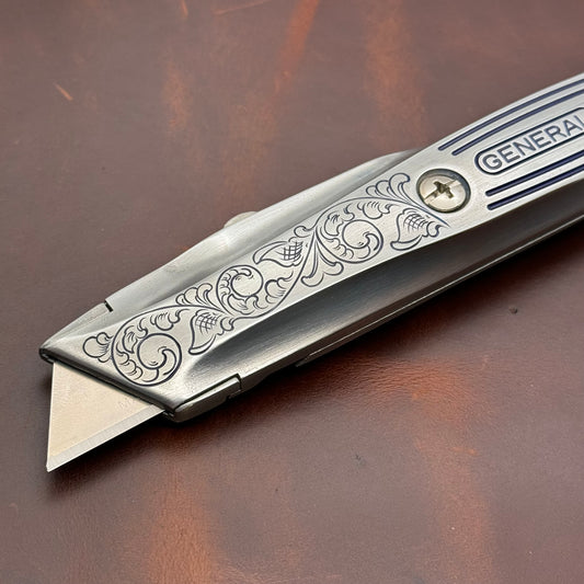 Hand Engraved General (retractable) Utility Knife