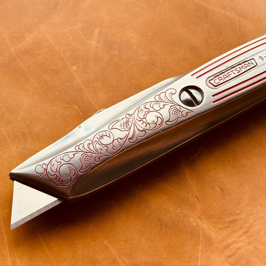 Hand Engraved Craftsman (retractable) Utility Knife