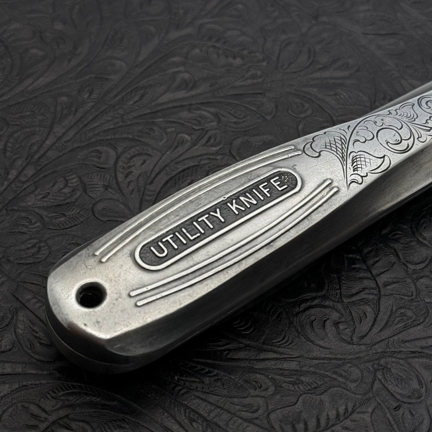 Hand Engraved Craftsman (fixed blade) Utility Knife