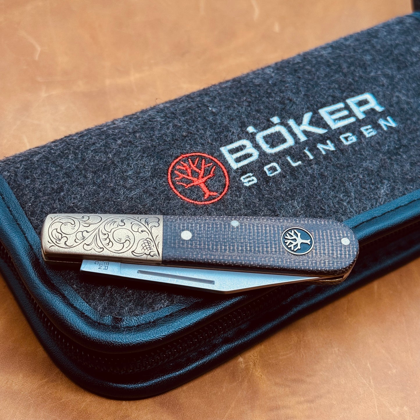 Hand Engraved Boker Barlow Expedition Knife