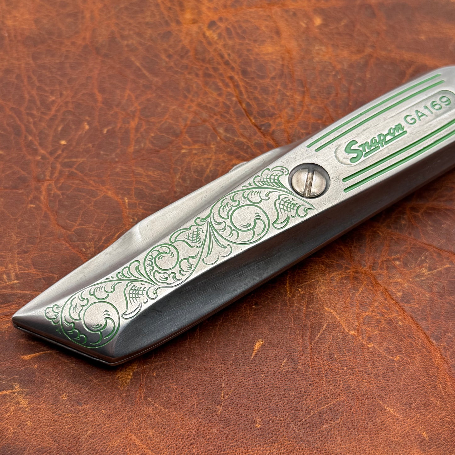 Hand Engraved Snap-On (retractable) Utility Knife