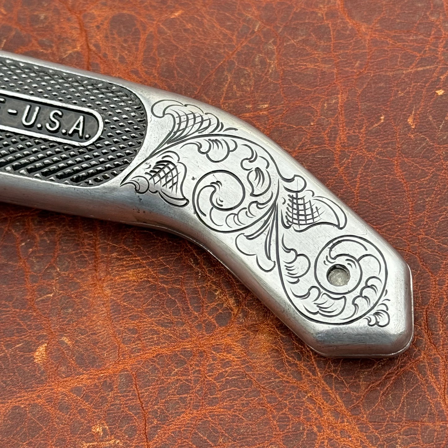 Hand Engraved Crain Carpet Knife