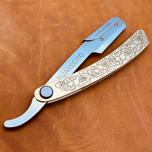 Hand Engraved Shavette Straight Razor