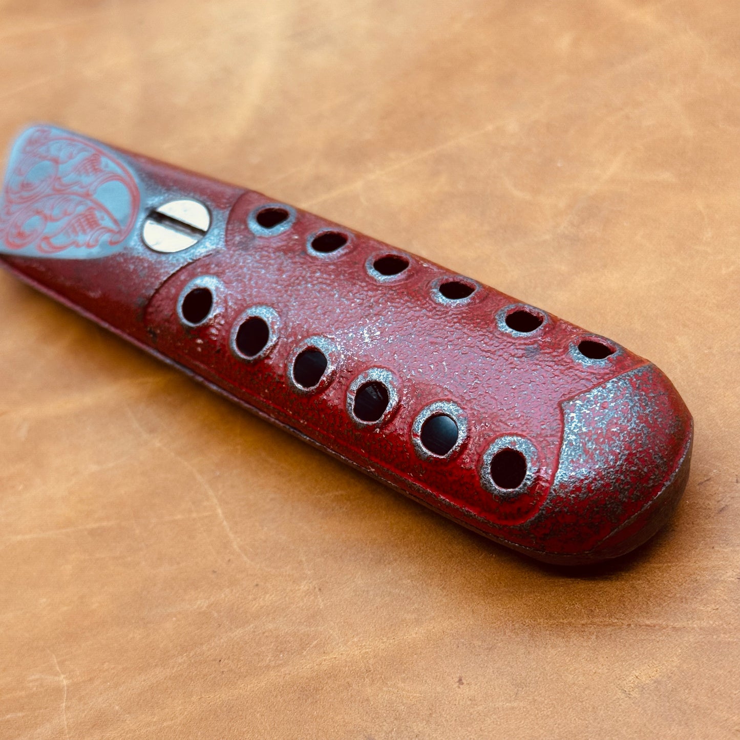 Hand Engraved Cast Iron (fixed blade) Utility Knife