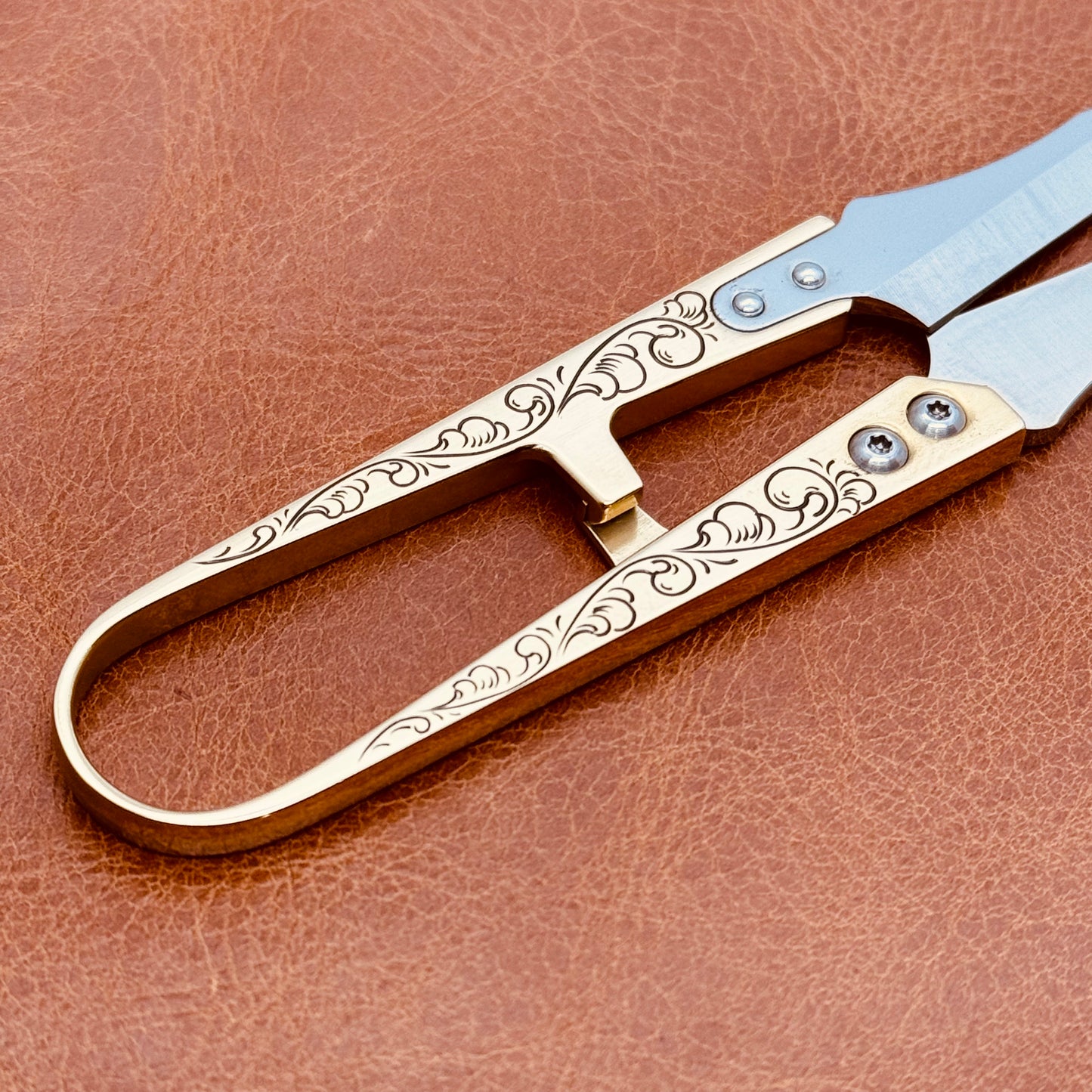 Hand Engraved Brass Thread Snips