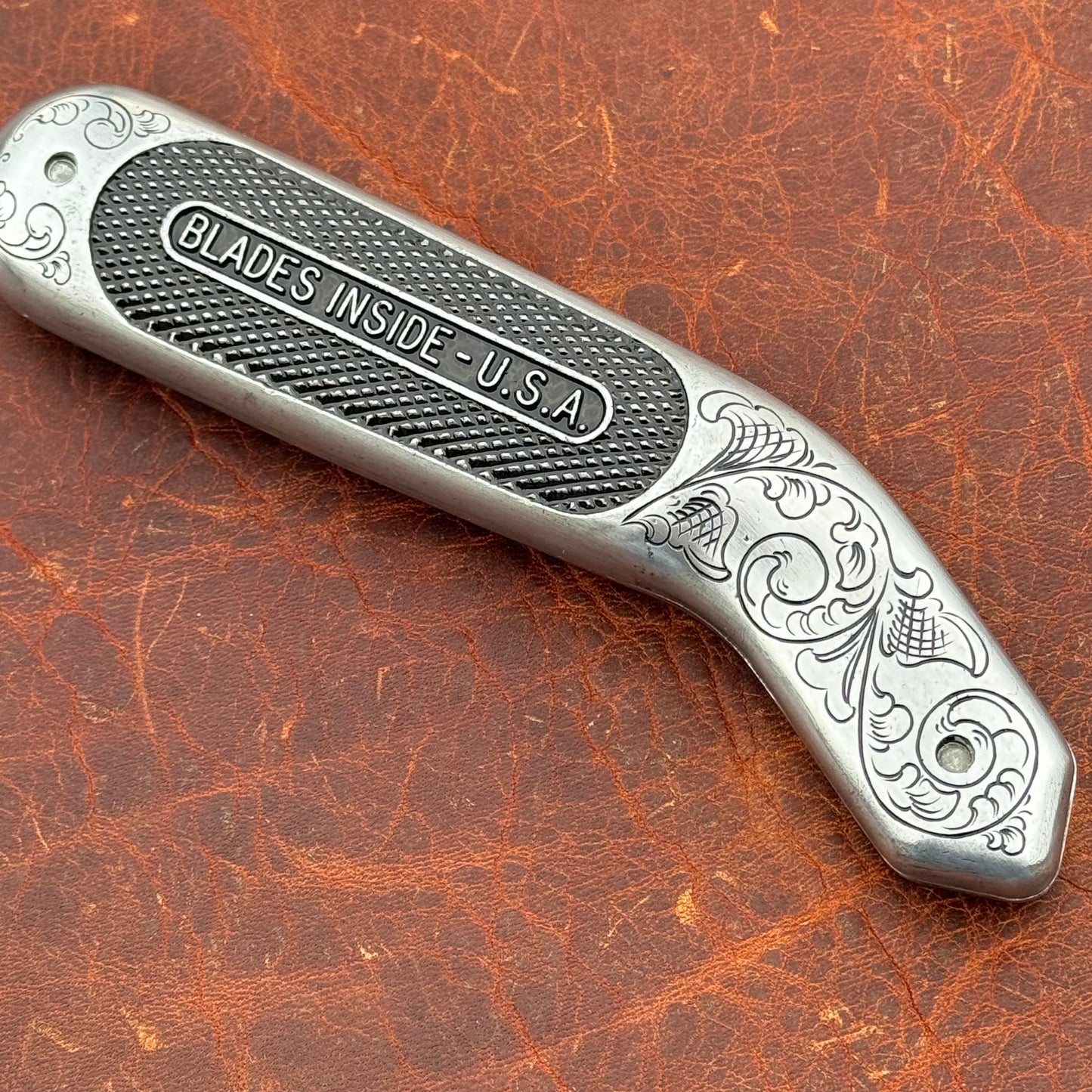 Hand Engraved Crain Carpet Knife