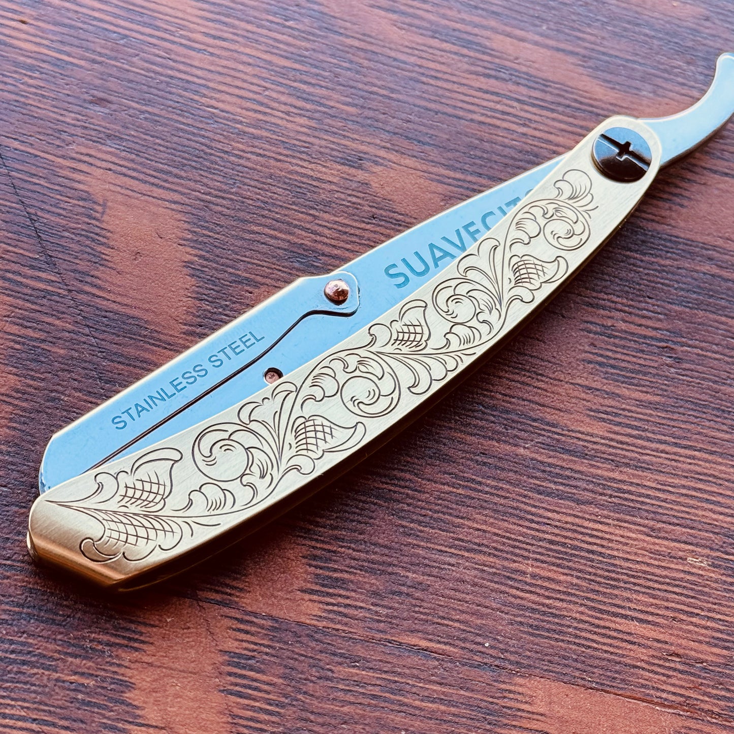 Hand Engraved Shavette Straight Razor