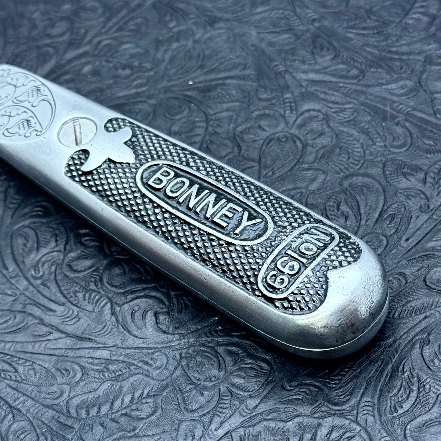 Hand Engraved Bonney (fixed blade) Utility Knife