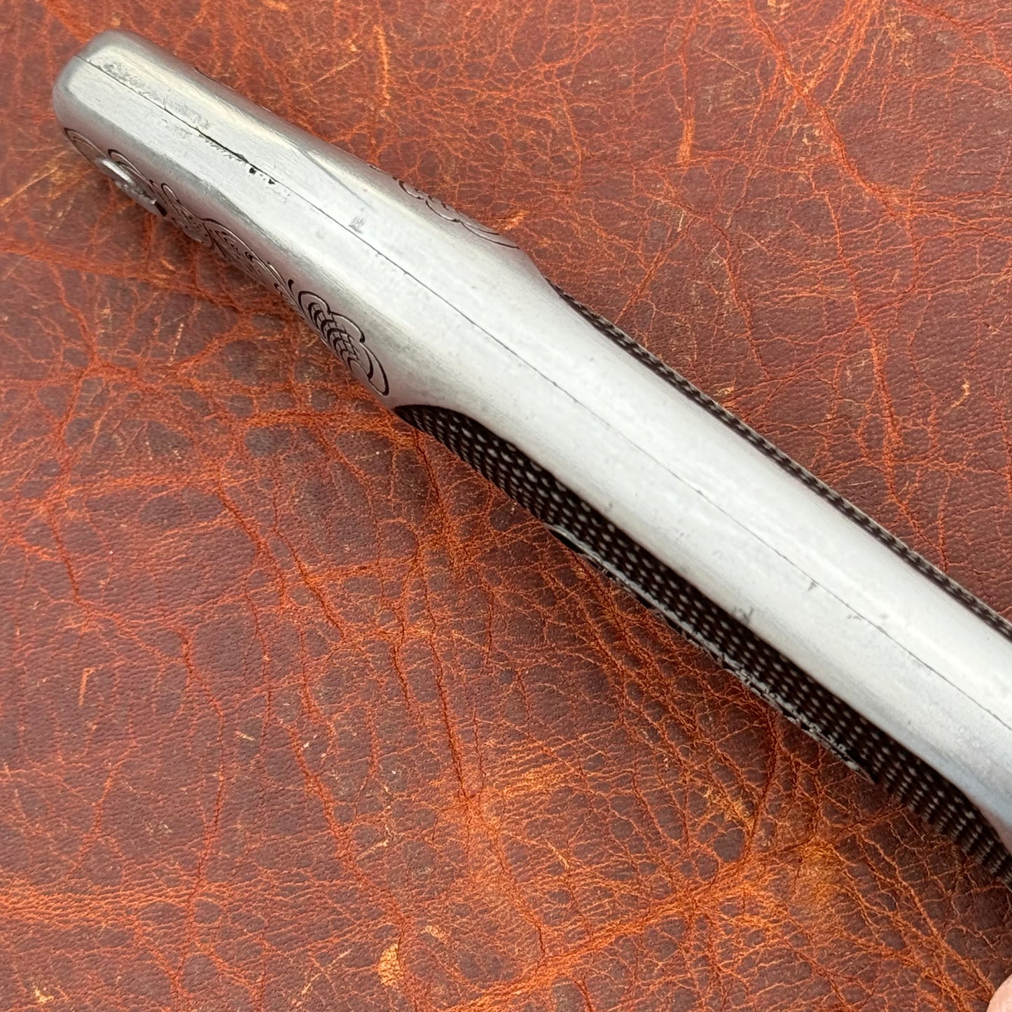 Hand Engraved Crain Carpet Knife