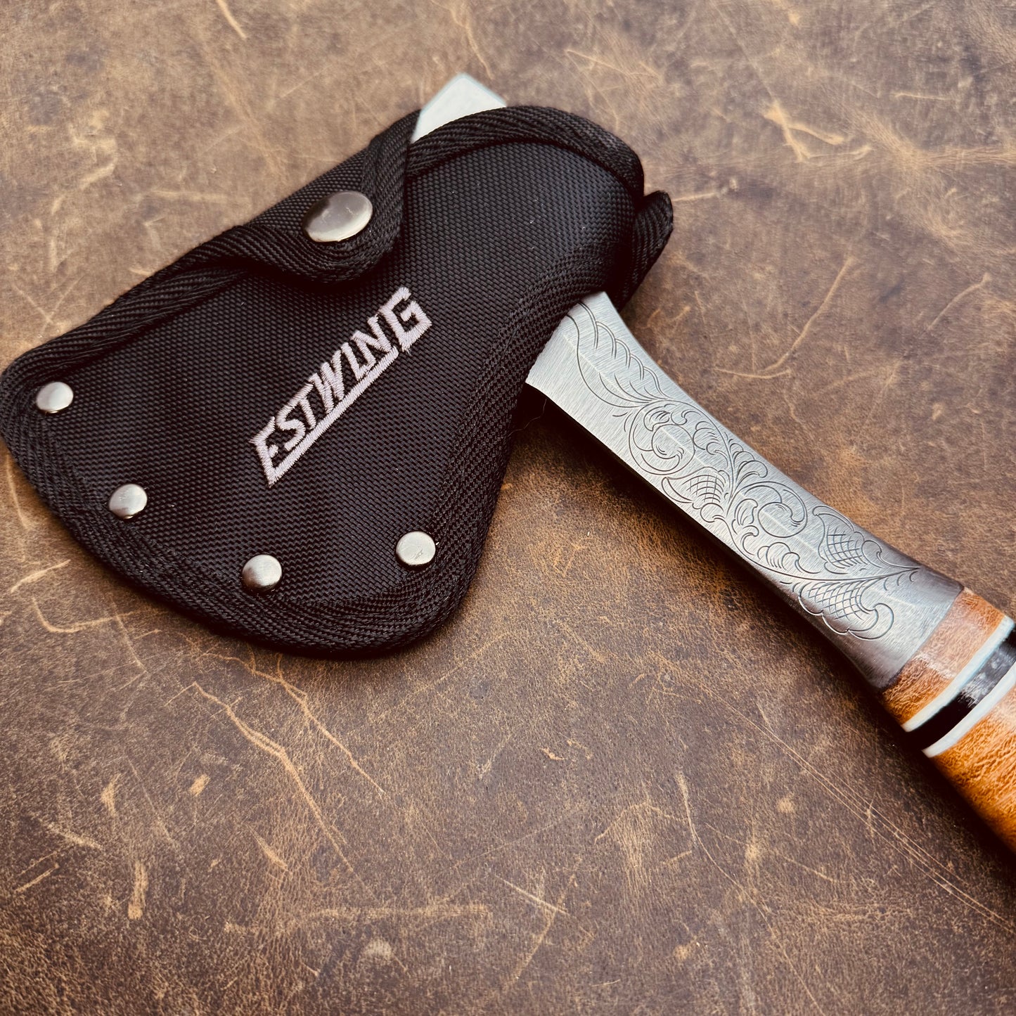 Hand Engraved Estwing Sportsman’s axe