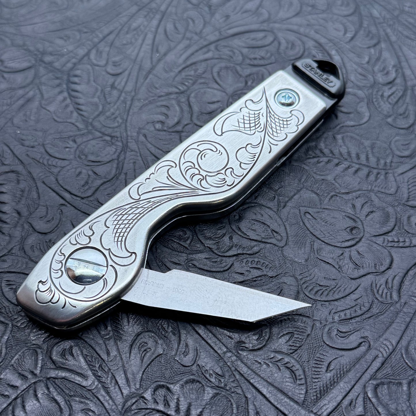 Hand Engraved Stanley 10-598 (folding blade) Utility Knife