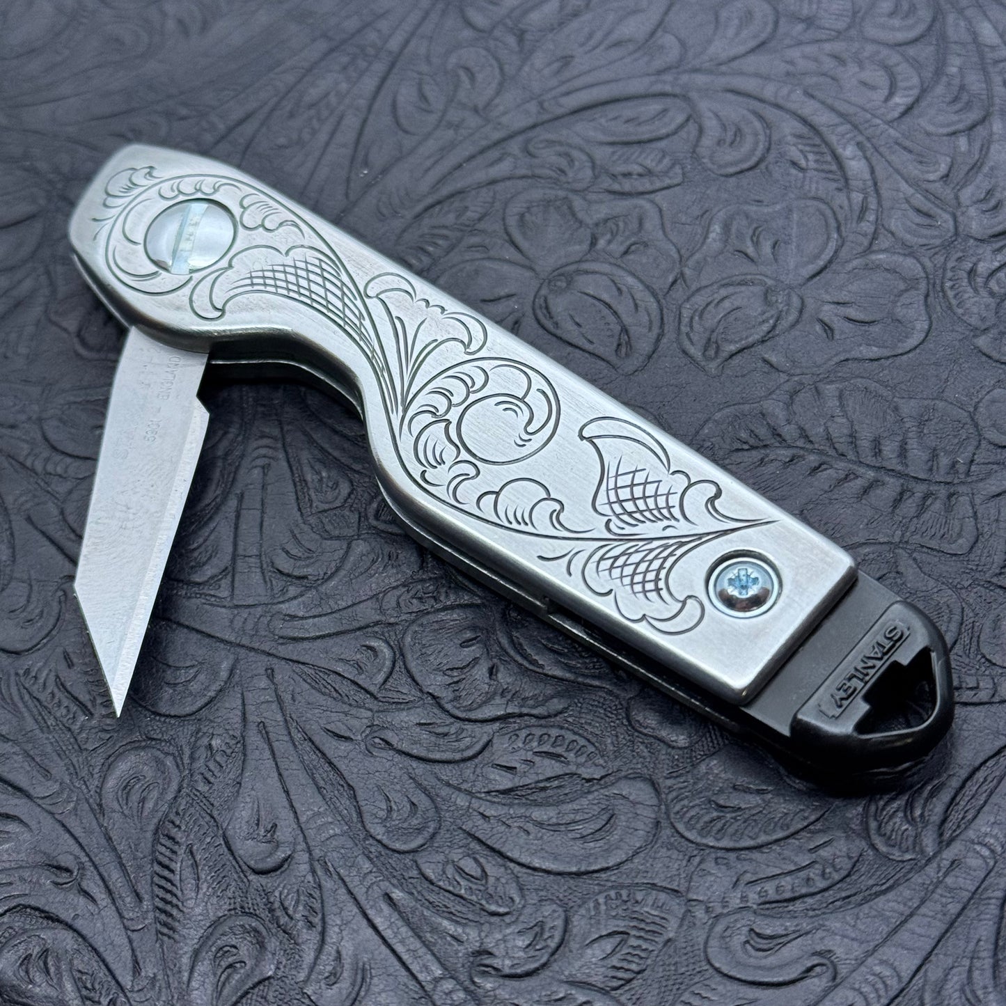 Hand Engraved Stanley 10-598 (folding blade) Utility Knife