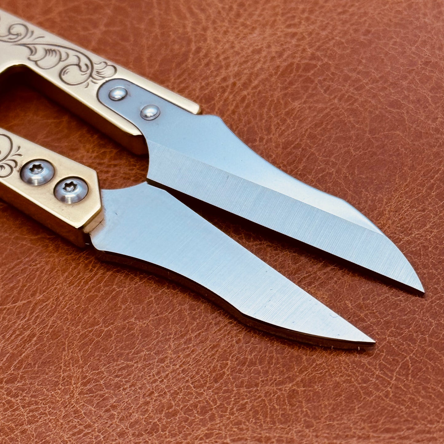 Hand Engraved Brass Thread Snips