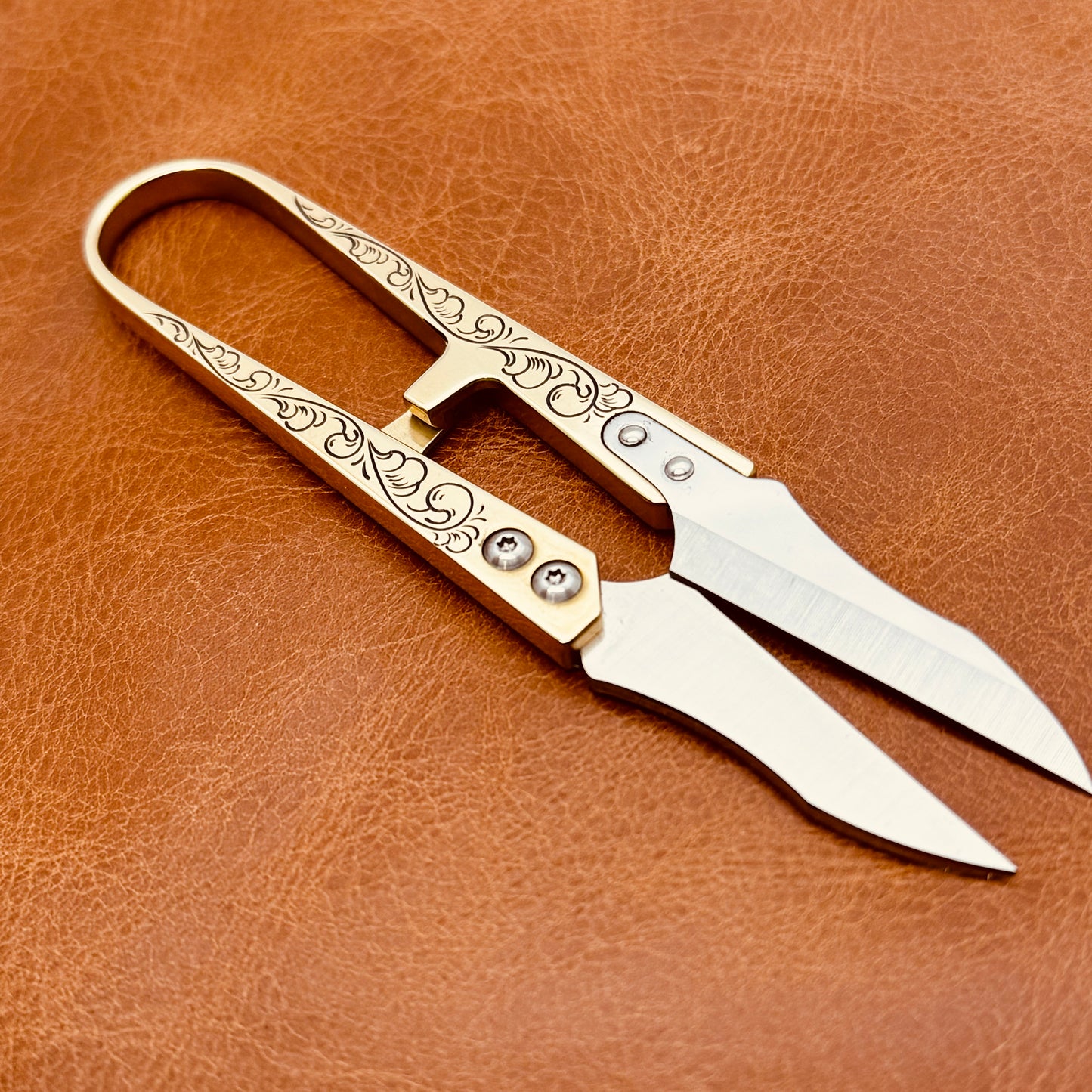 Hand Engraved Brass Thread Snips