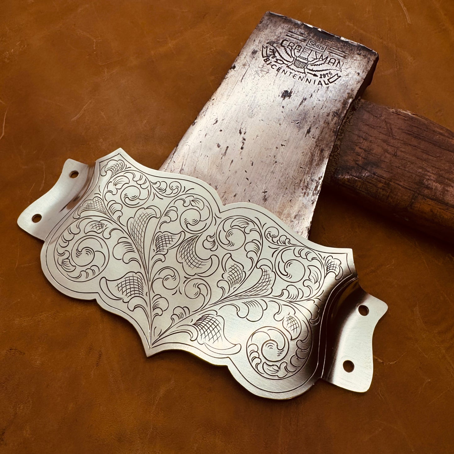 Hand Engraved Small Axe Mount