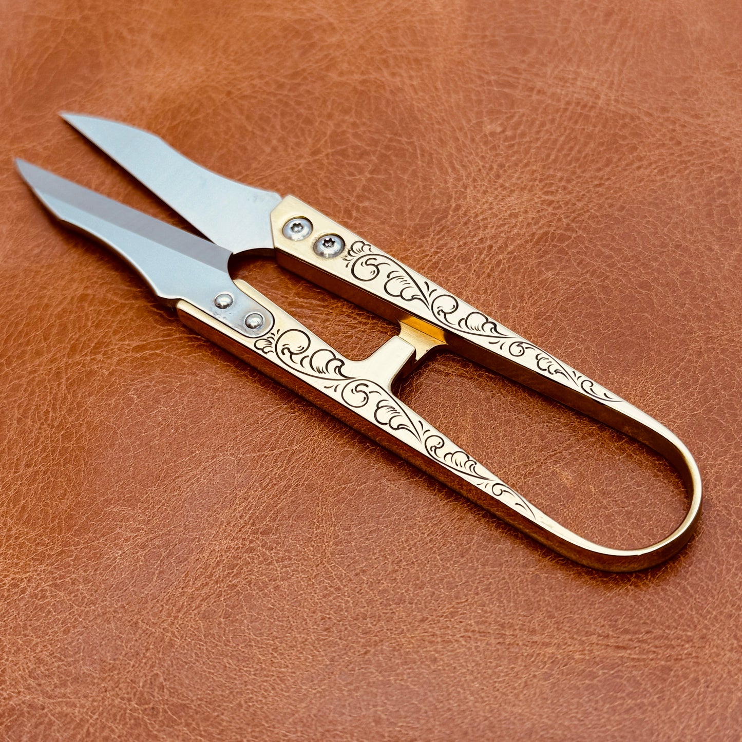 Hand Engraved Brass Thread Snips