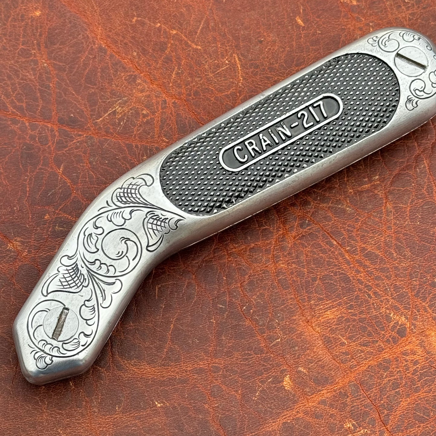 Hand Engraved Crain Carpet Knife