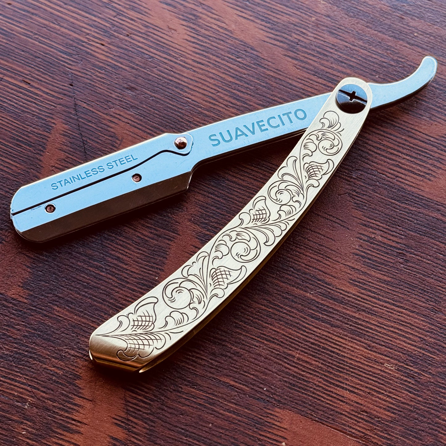 Hand Engraved Shavette Straight Razor