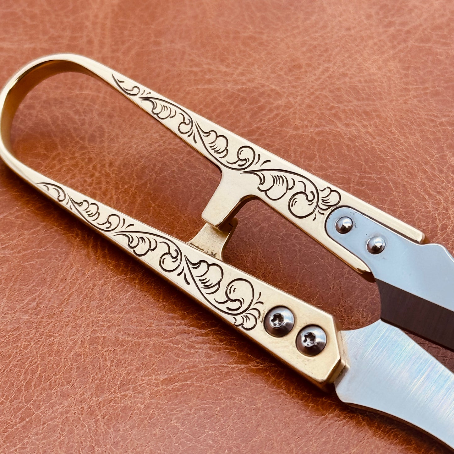 Hand Engraved Brass Thread Snips