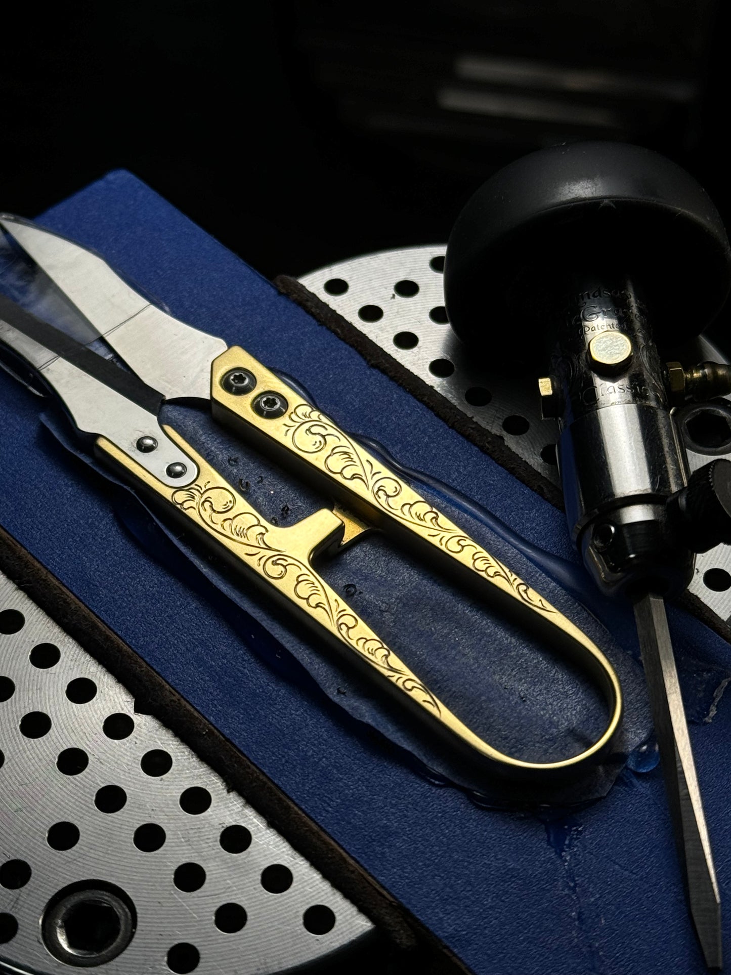 Hand Engraved Brass Thread Snips